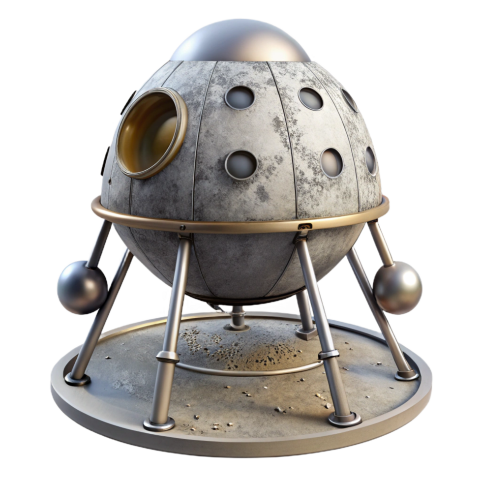 vibrant rustic Lunar Module Descent Stage Isolated Image high resolution png