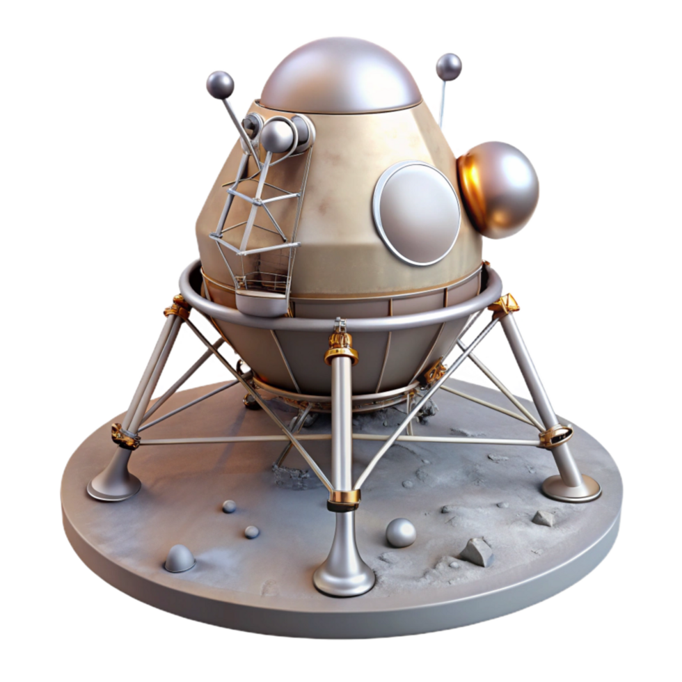 dramatic classic Lunar Module Descent Stage Isolated Image premium png