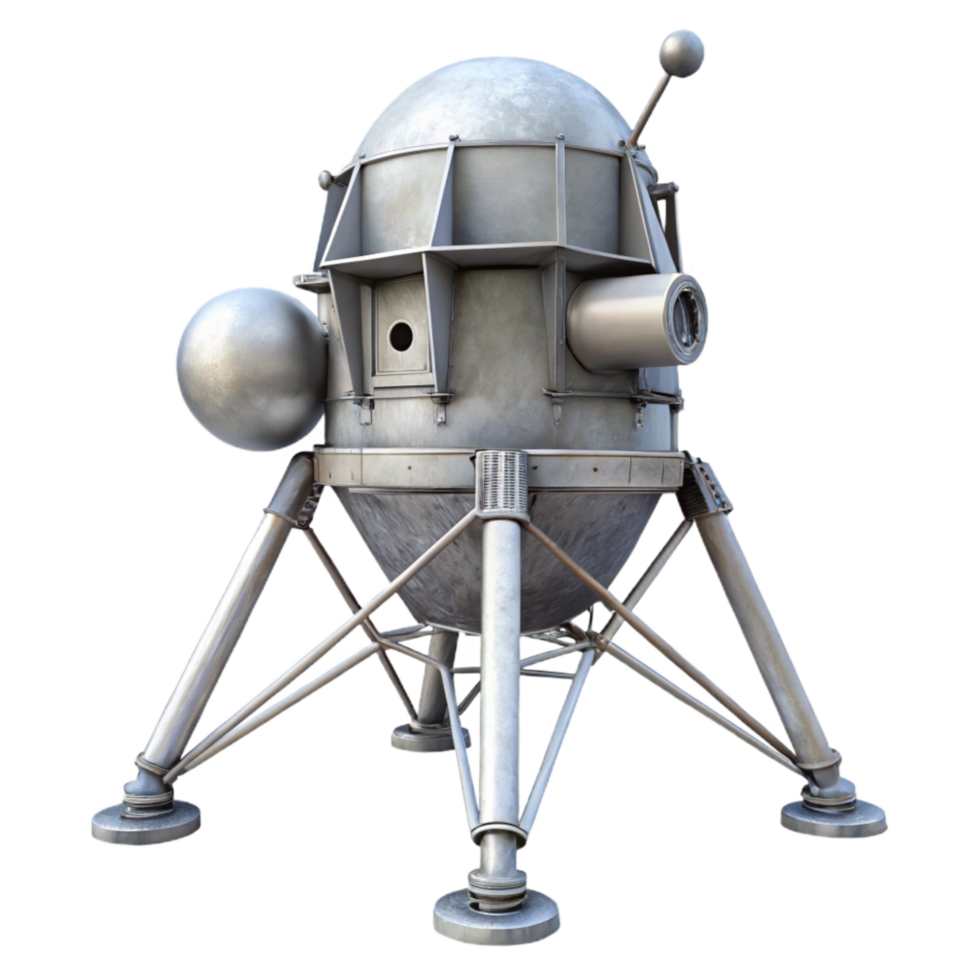 elegant rustic Lunar Module Landing Legs Extended Isolated Image premium png
