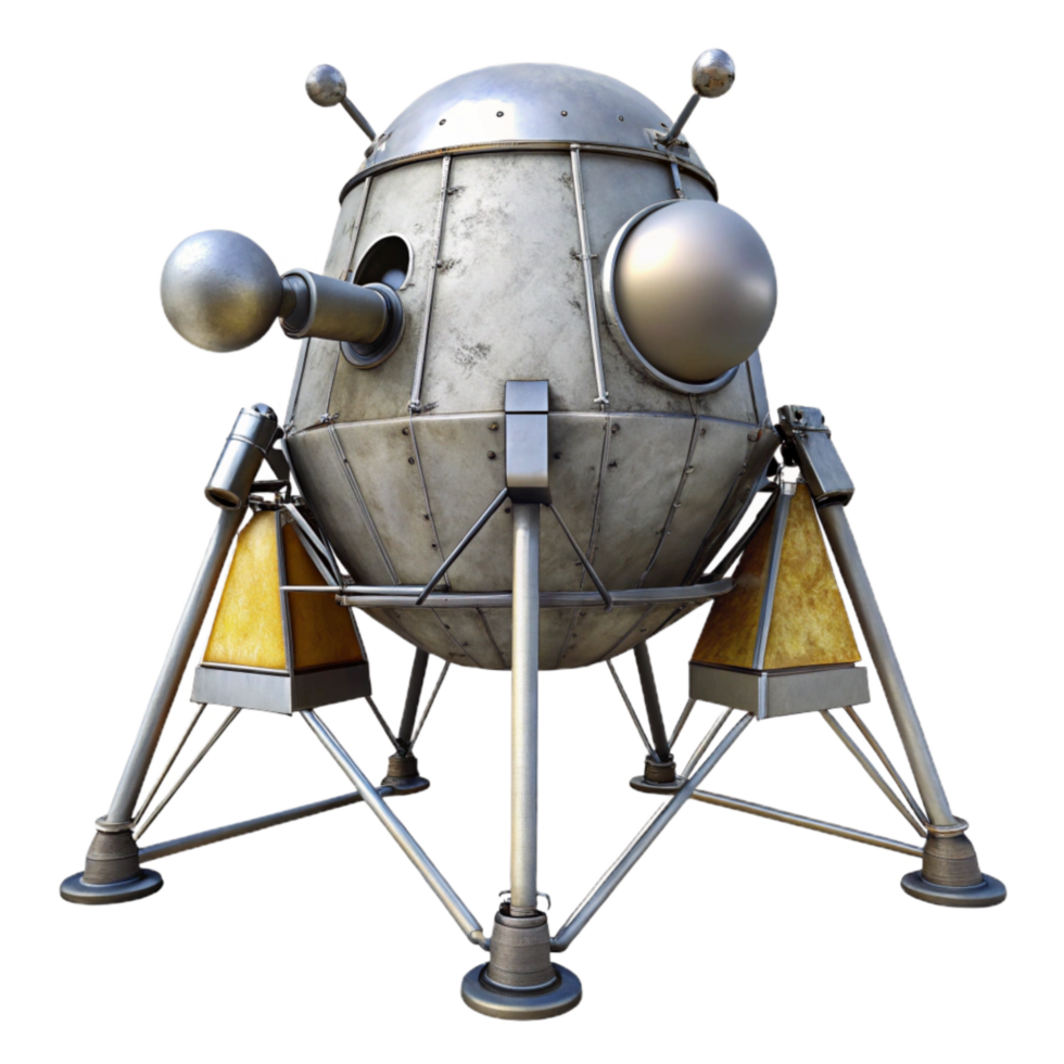 stunning classic Lunar Module Landing Legs Extended Isolated Image detailed png