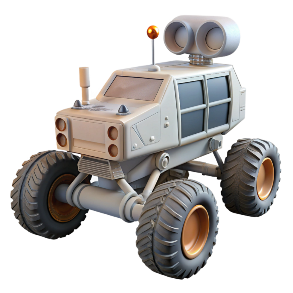 serene abstract Lunar Rover Front View Isolated Transparent Background high resolution png
