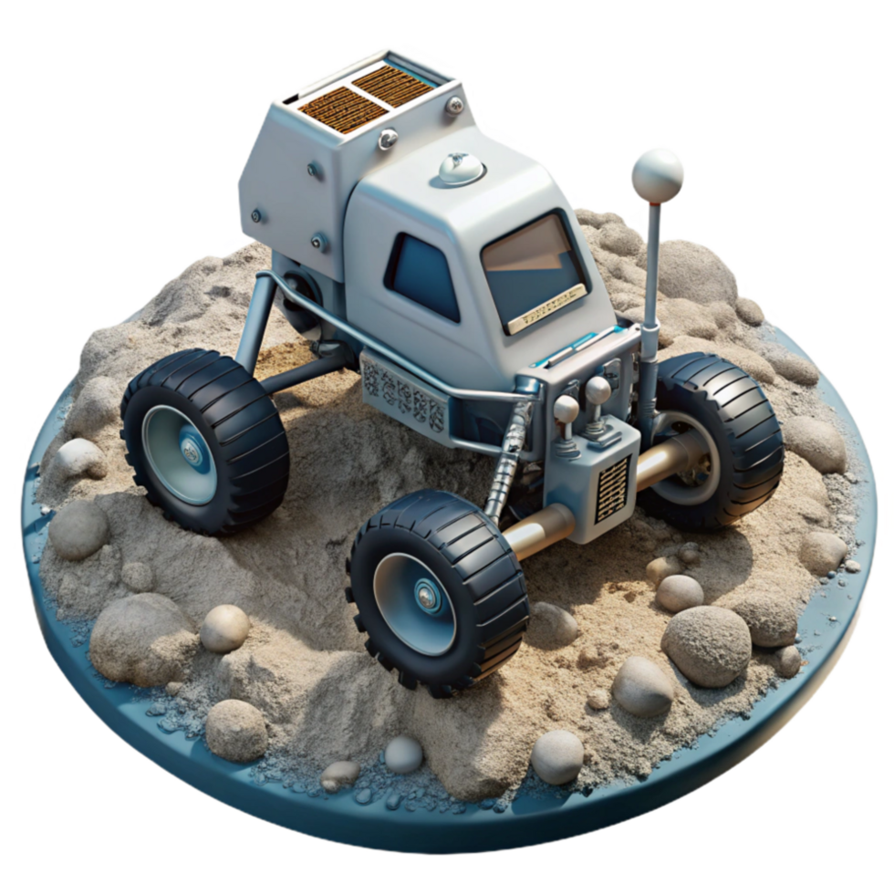 beautiful creative Lunar Rover on Moon Surface Transparent Background png