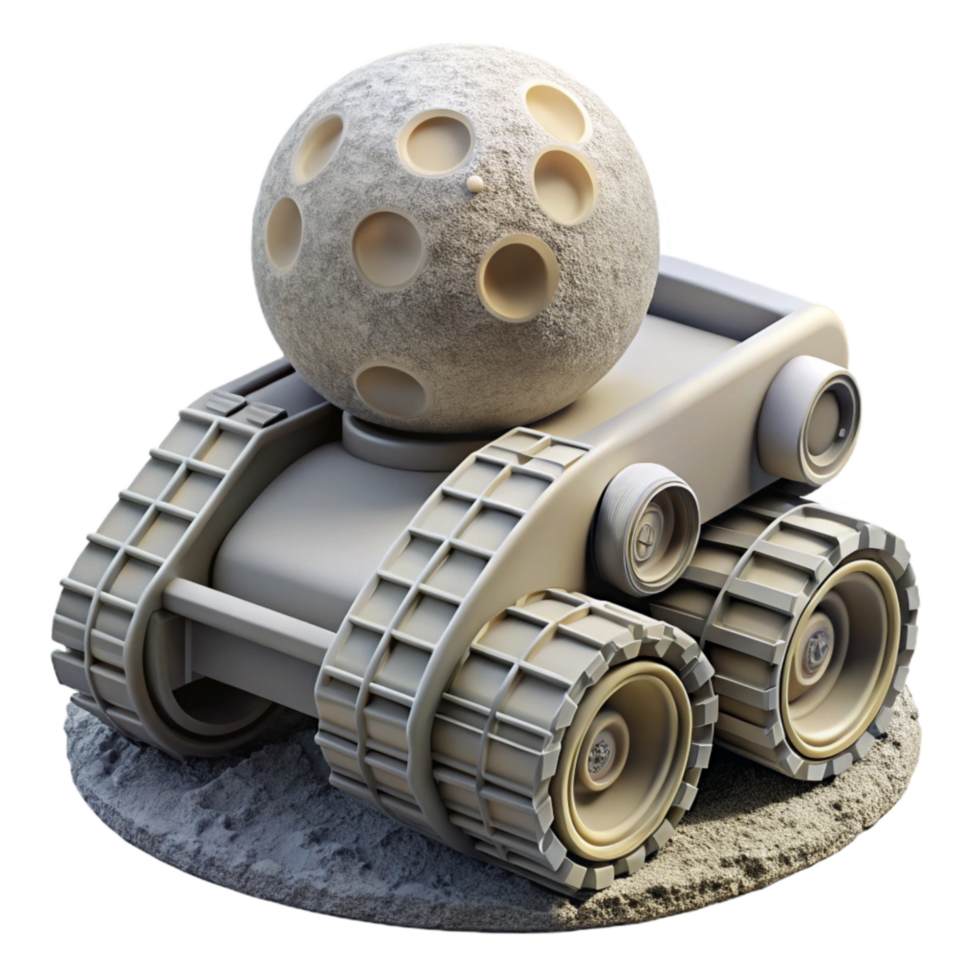 stunning artistic Lunar Rover Tracks on Surface Detailed Texture Cutout genuine png
