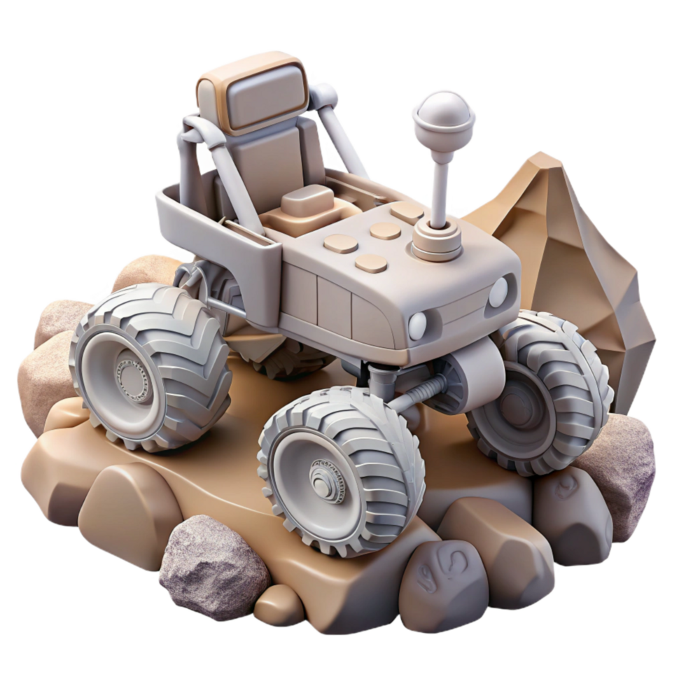 magnificent rustic Lunar Rover Traversing Rocky Terrain Transparent Background Graphic high resolution png