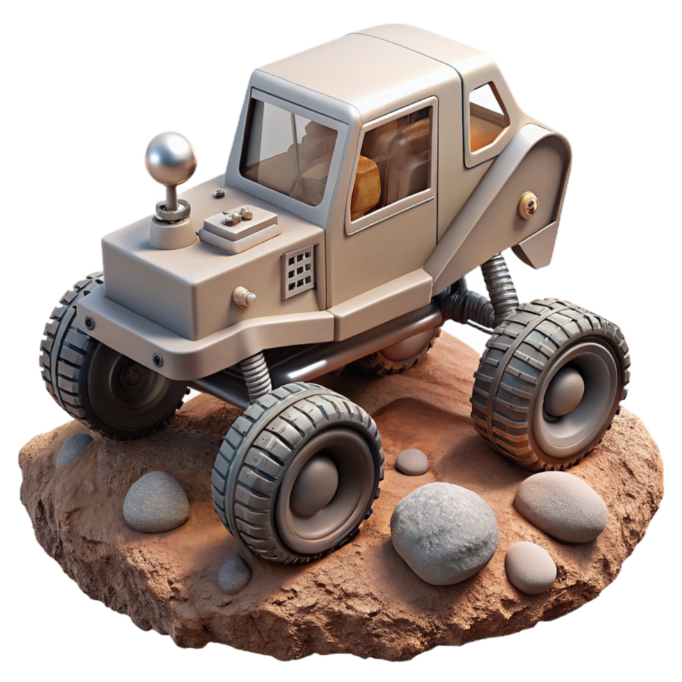 dramatic classic Lunar Rover Traversing Rocky Terrain Transparent Background Graphic original png