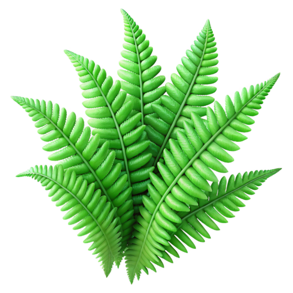 beautiful creative Lush Green Fern Fronds Detailed Texture authentic png