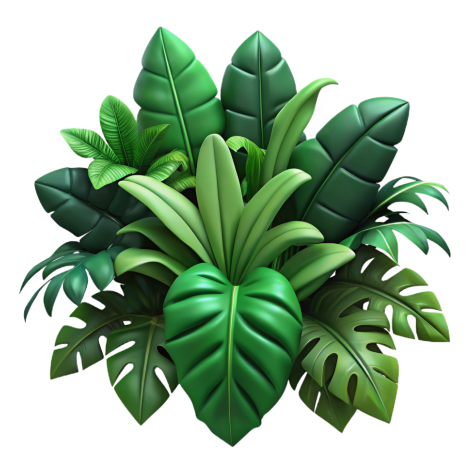 dramatic rustic Lush Jungle Foliage Dark Green Transparent authentic png
