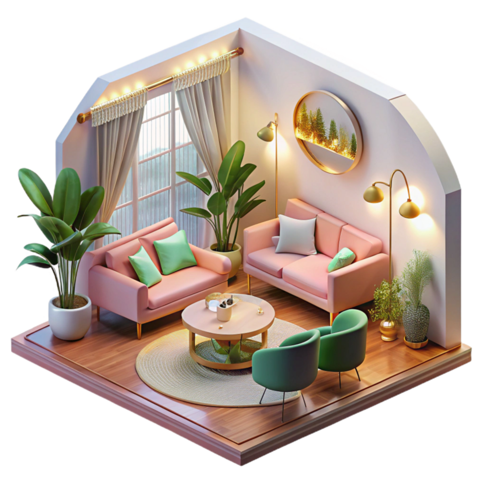 magnificent abstract Luxury Apartment Interior Living Room View Transparent professional png