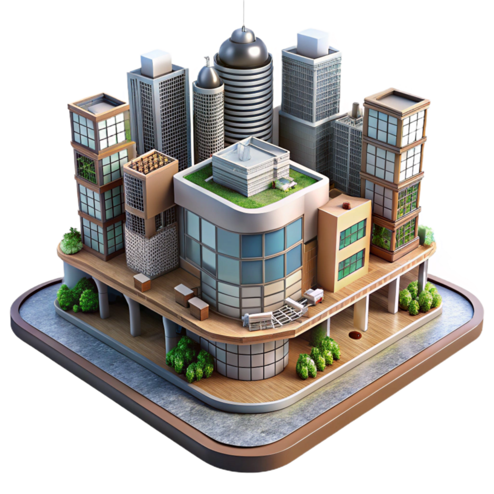 magnificent contemporary Luxury Apartment City View Isolated detailed png