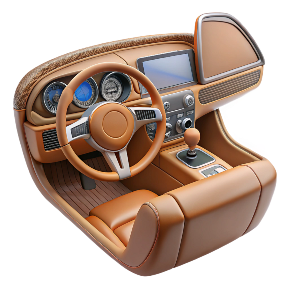 beautiful rustic Luxury Car Interior Dashboard View Transparent high quality png