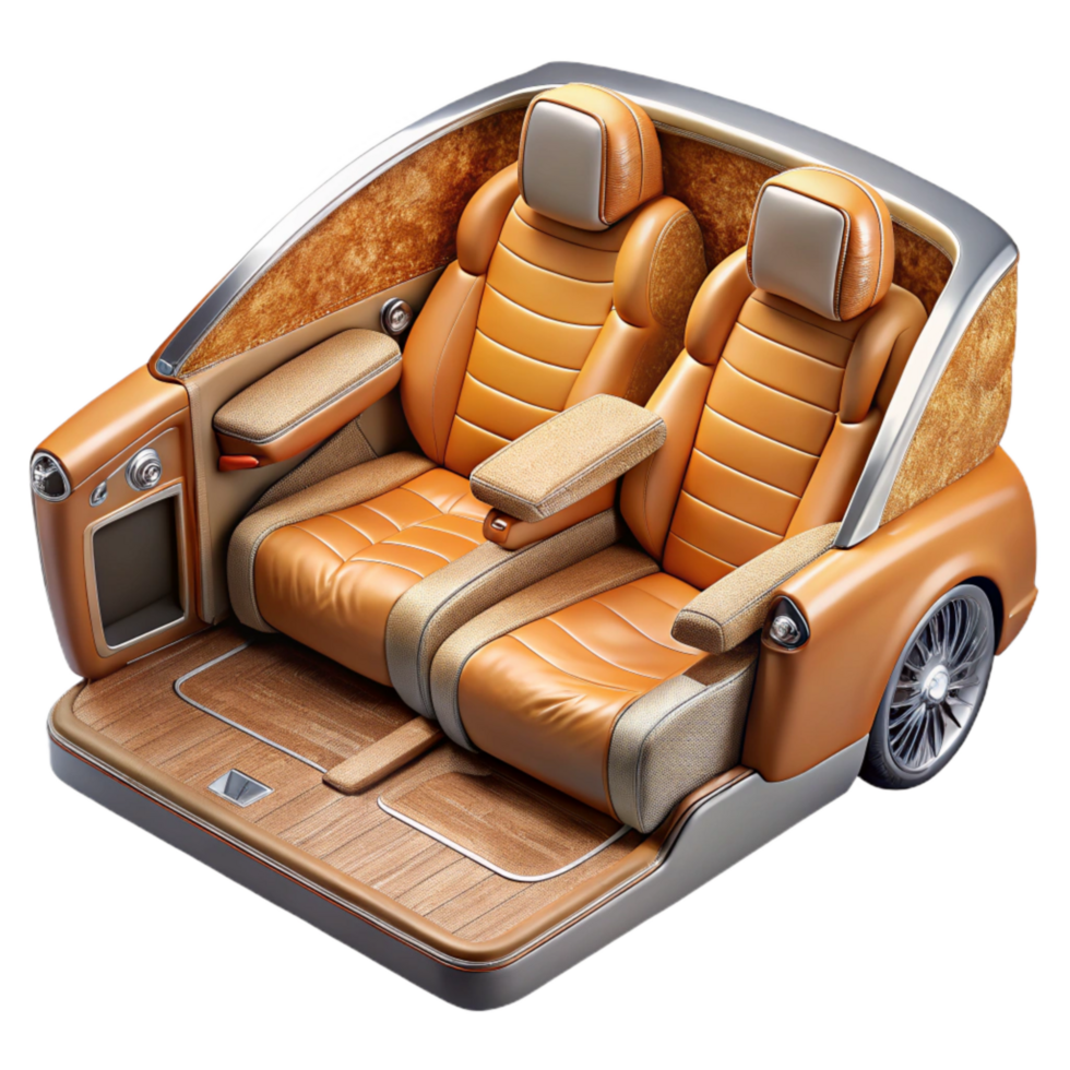 elegant minimalist Luxury Car Interior Leather Seats Cutout Element authentic png