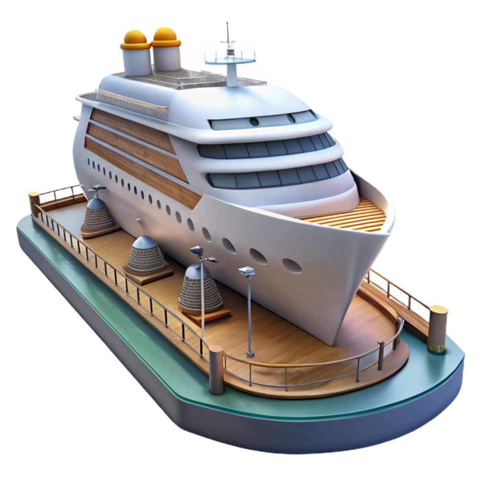 wonderful contemporary Luxury Cruise Ship at Dock Side View Cutout high quality png