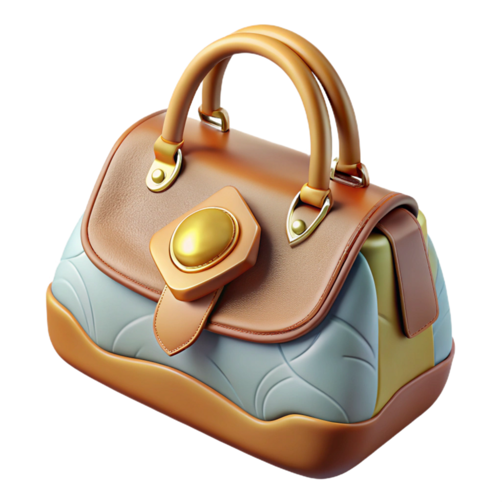 elegant artistic Luxury Handbag Top Handle Top View Cutout genuine png