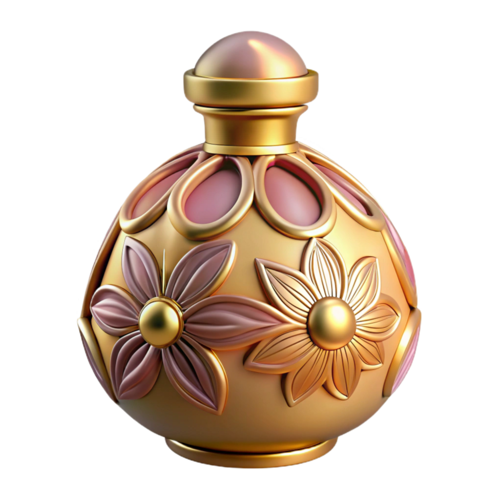vibrant abstract Luxury Perfume Bottle with Floral Design Cutout exclusive png