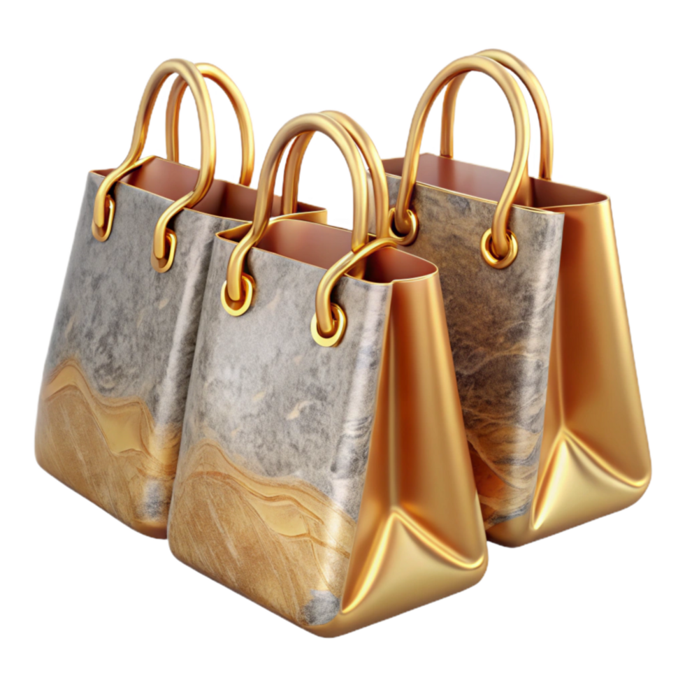extraordinary contemporary Luxury Shopping Bags with Gold Handles Transparent high quality png