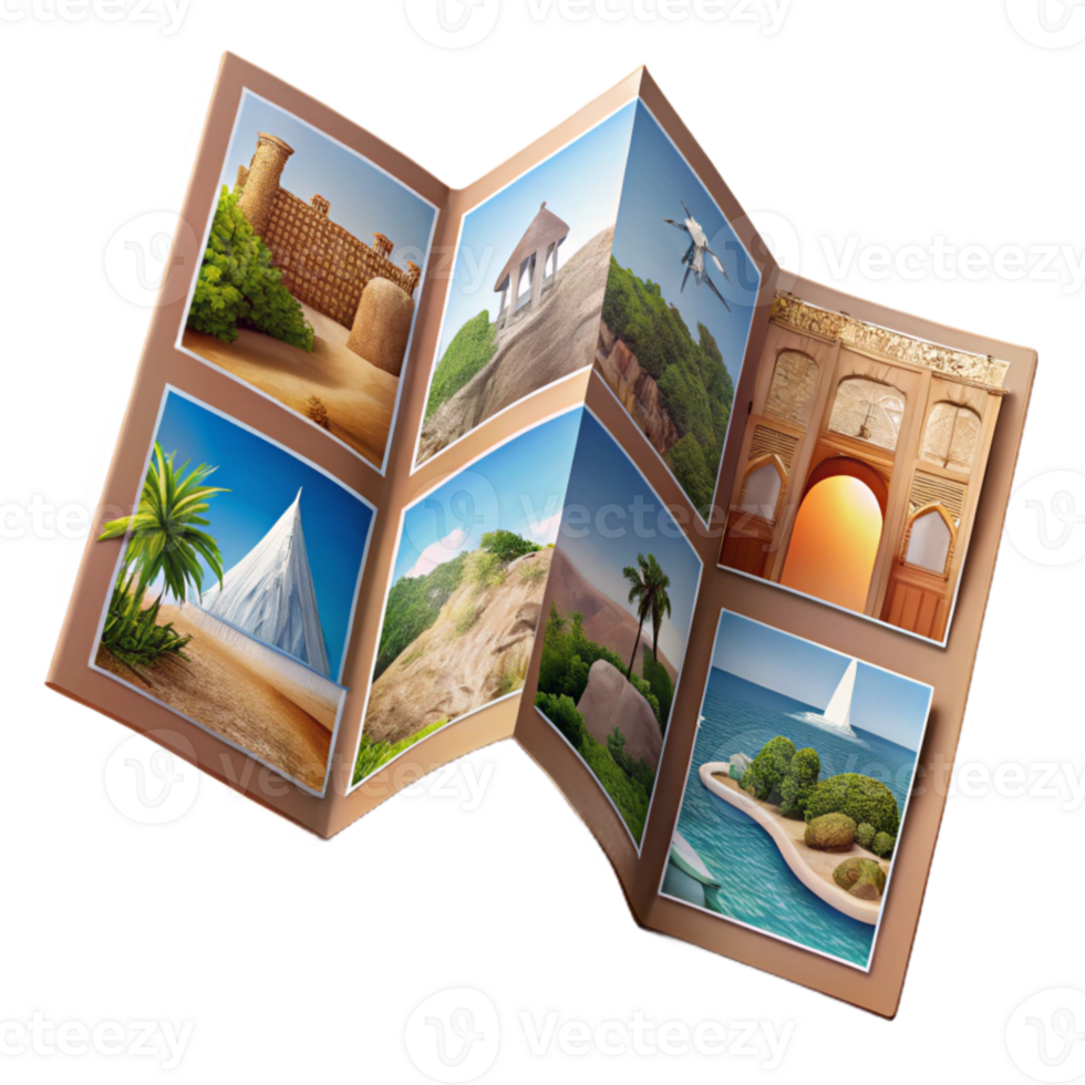 stunning minimalist Luxury Travel Brochure with Photos Isolated detailed png