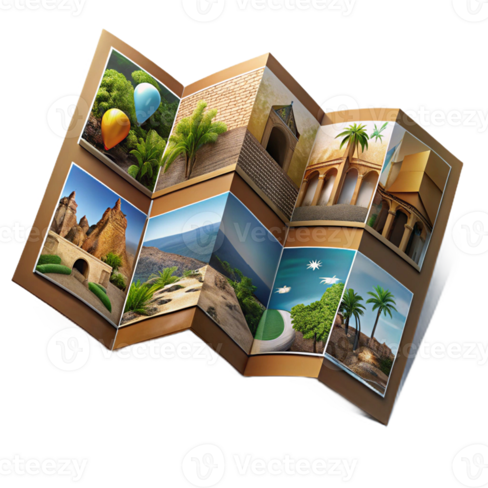 magnificent artistic Luxury Travel Brochure with Photos Isolated png