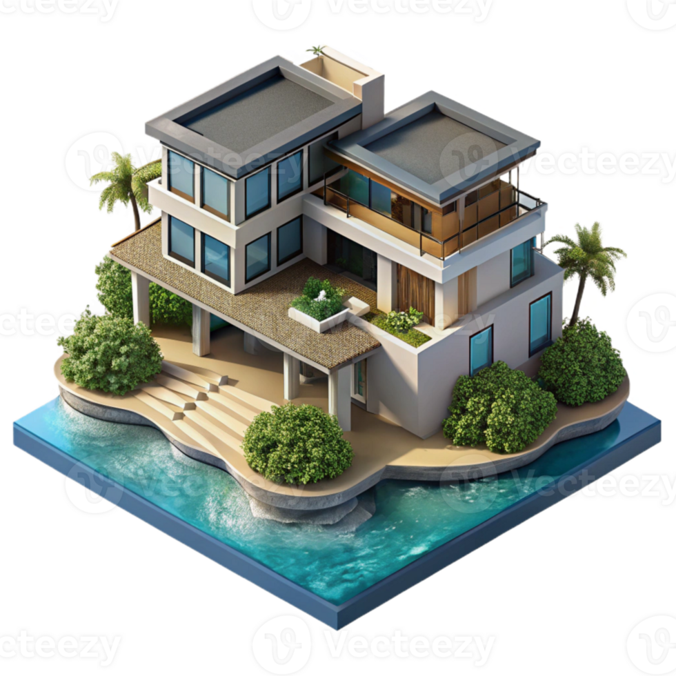 wonderful rustic Luxury Villa with Ocean View Aerial View exclusive png