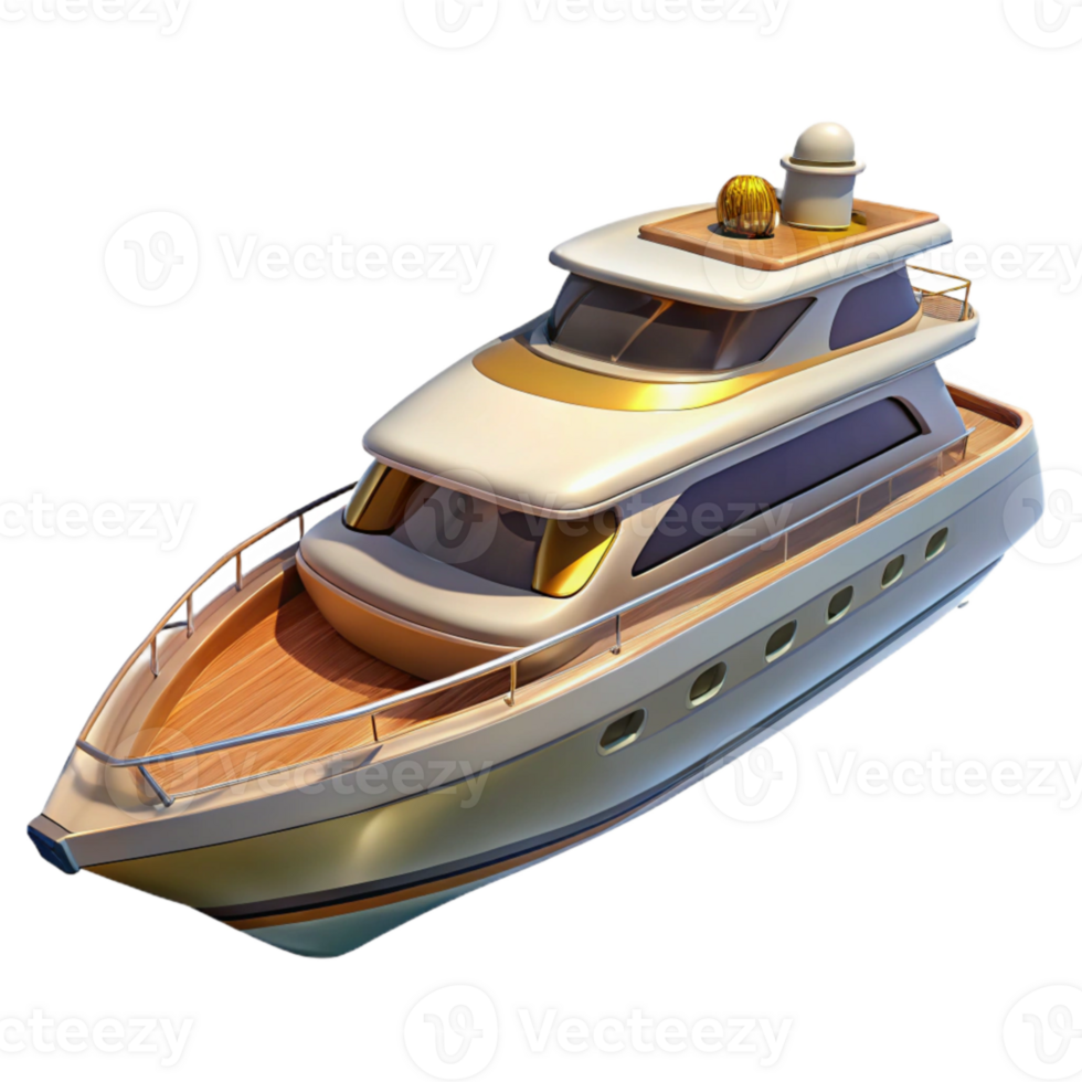 impressive modern Luxury Yacht Side View Cutout on Transparent Background high resolution png