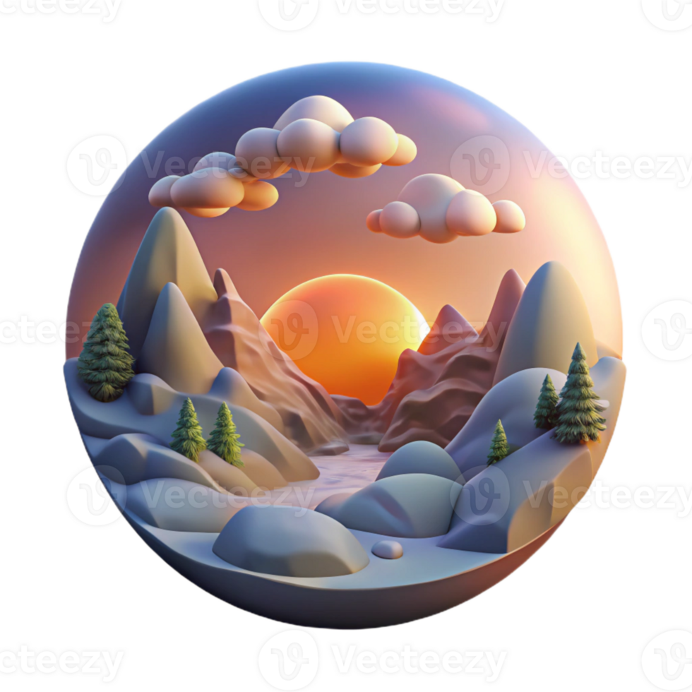 elegant classic Magic Hour Light Dramatic Landscape Cutout professional png