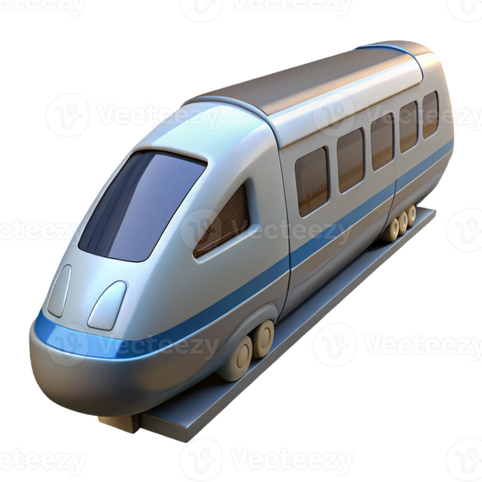 wonderful contemporary Maglev Train in Motion Cutout detailed png