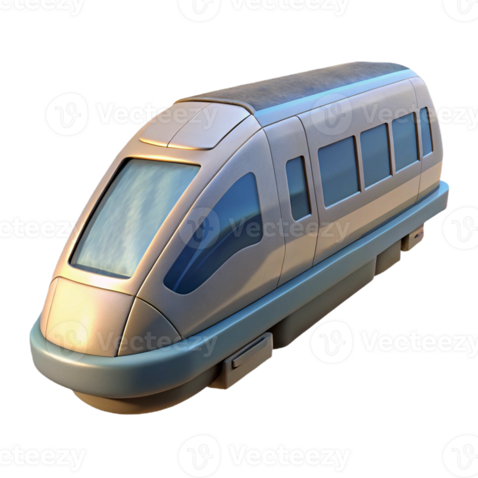 beautiful traditional Maglev Train Side View Transparent Background high quality png