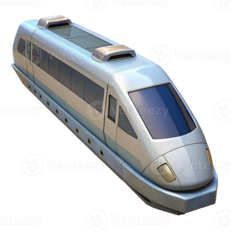 wonderful artistic Maglev Train Side View Transparent Background high resolution png