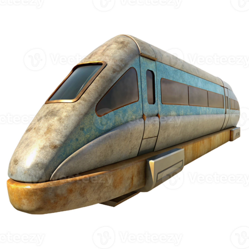 dramatic rustic Maglev Train Side View Transparent Background professional png