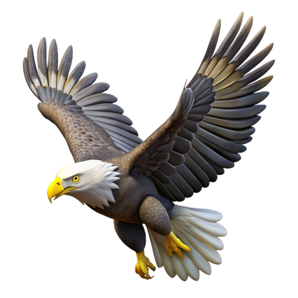 stunning rustic Majestic Bald Eagle Soaring Cutout on Transparent Background original png