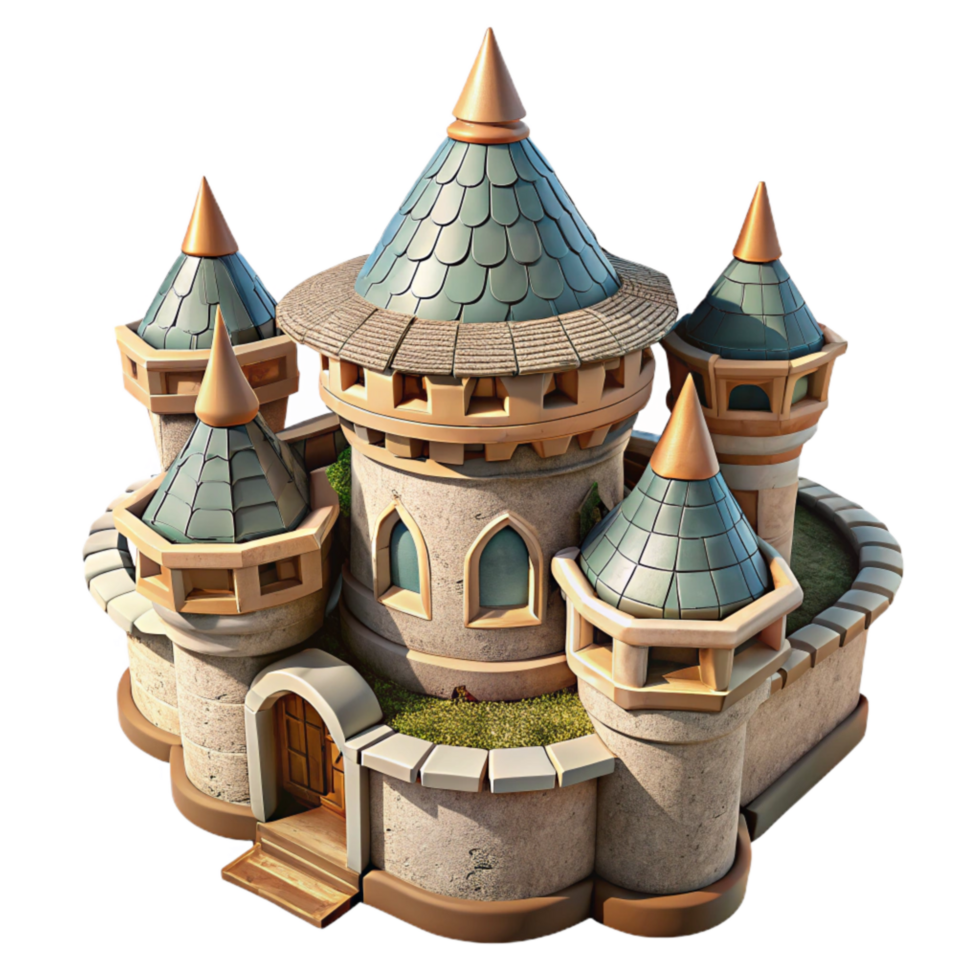beautiful artistic Majestic Castle Turret High Angle View Isolated high quality png