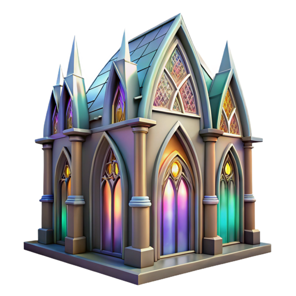 dramatic rustic Majestic Cathedral Stained Glass Isolated png