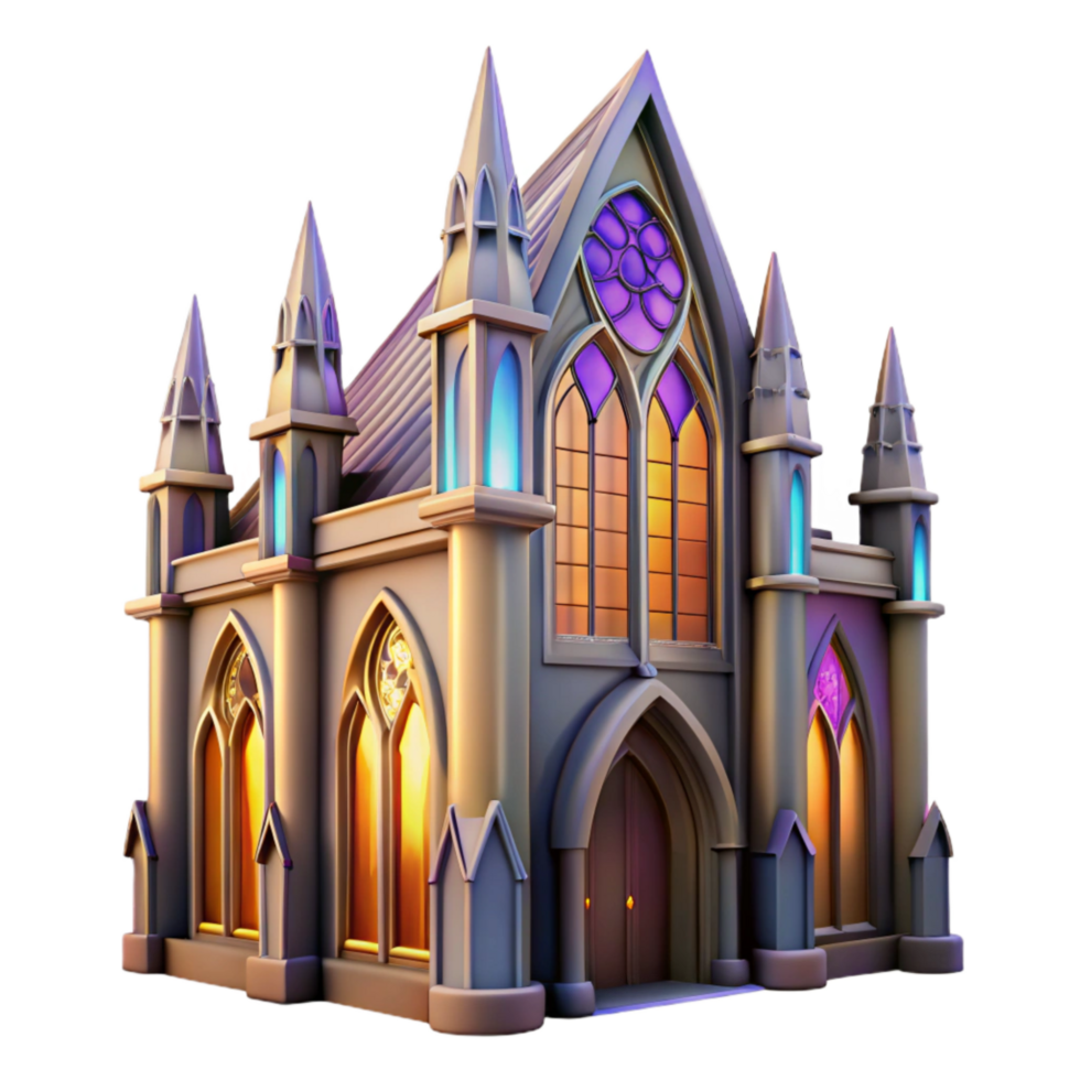 elegant abstract Majestic Cathedral Stained Glass Isolated original png