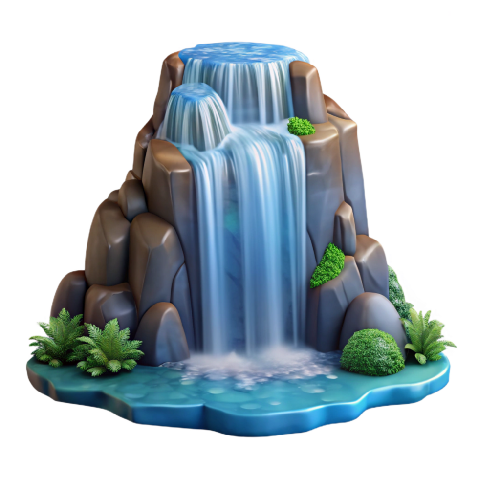 stunning creative Majestic Waterfall Front View Cutout Image exclusive png