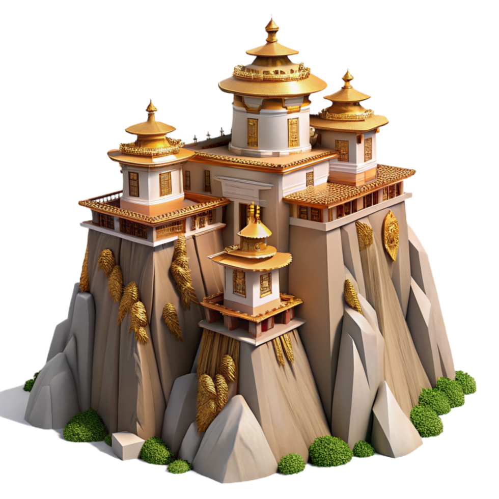 elegant vintage Majestic Mountaintop Monastery Isolated high quality png