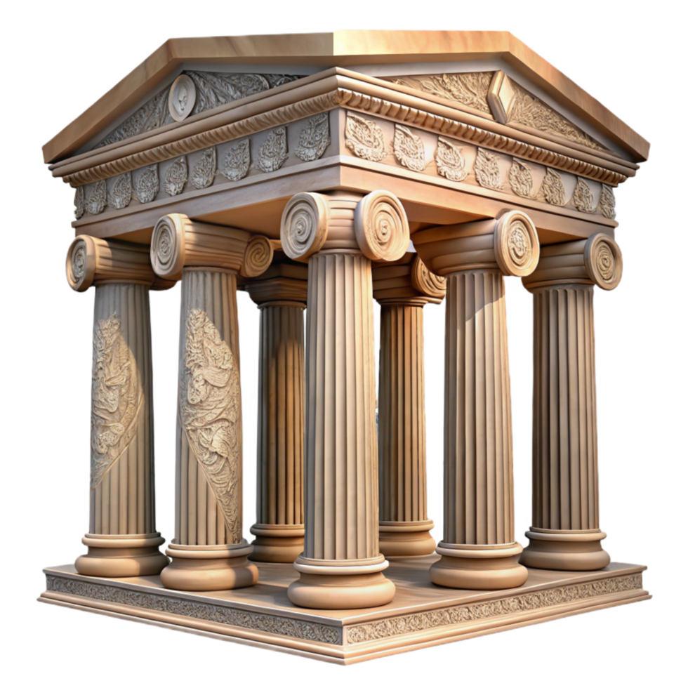 magnificent abstract Majestic Temple Columns Detailed Carvings Isolated png