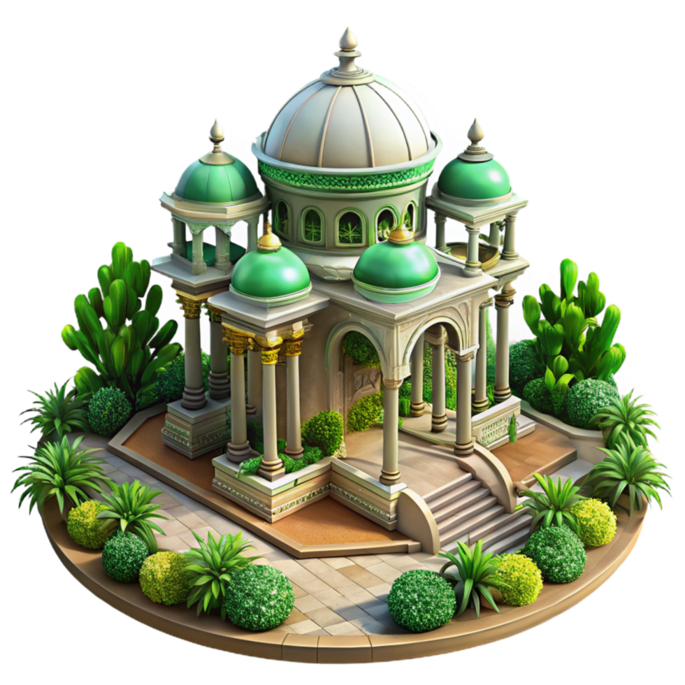 serene traditional Majestic Palace Gardens Lush Greenery Isolated exclusive png