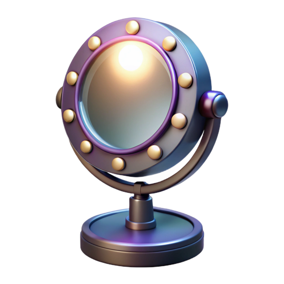stunning abstract Makeup Mirror with Led Lights Transparent Background detailed png