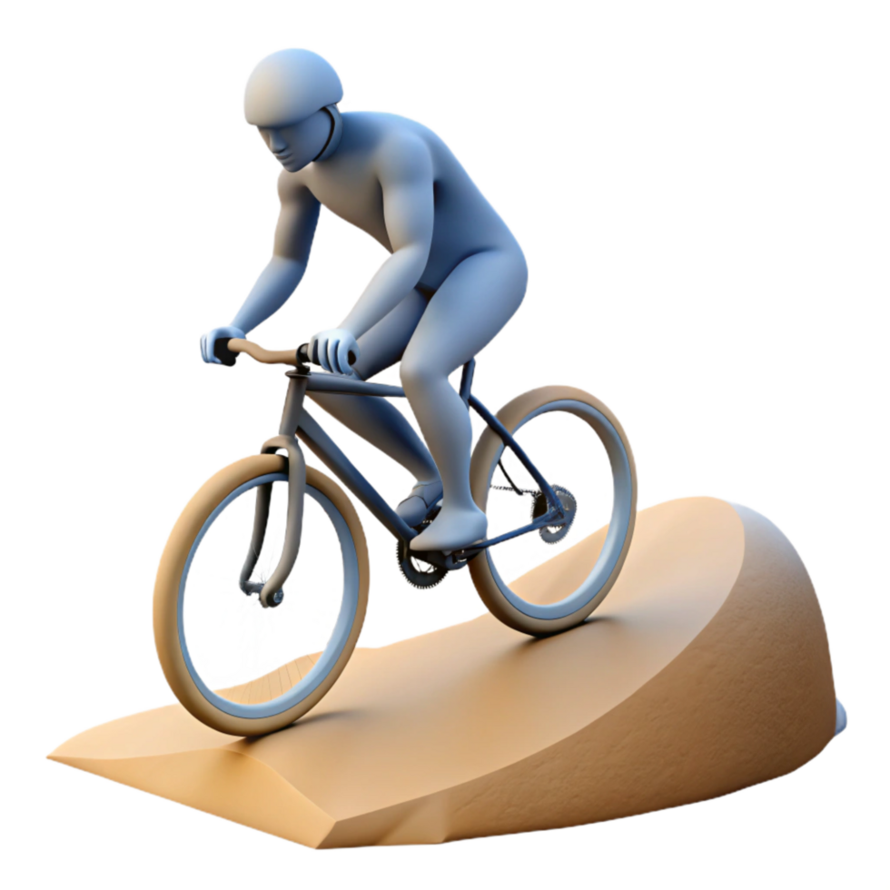 wonderful vintage Man Cycling Downhill Silhouette original png