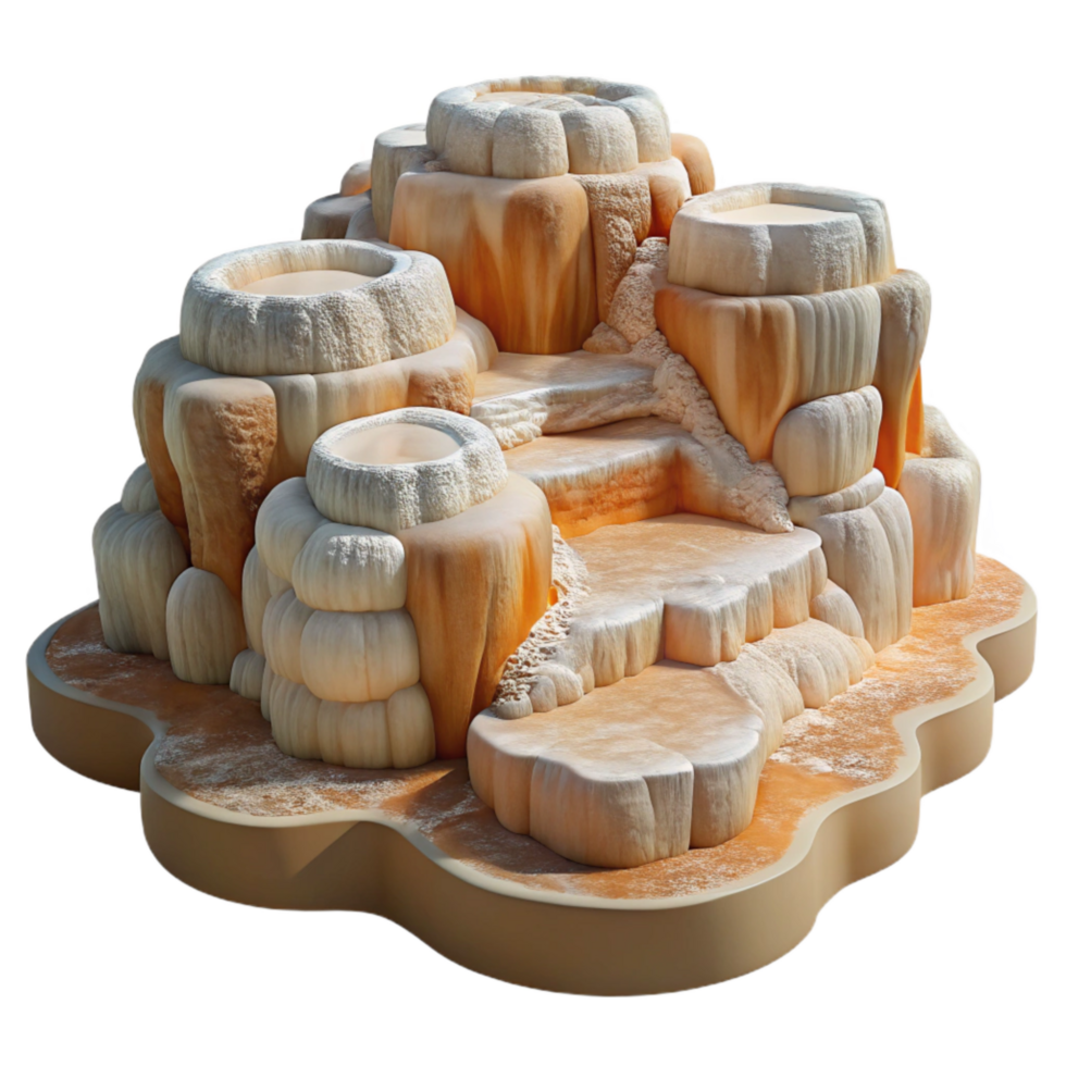 dramatic contemporary Mammoth Hot Springs Terraces Texture Isolated Element authentic png