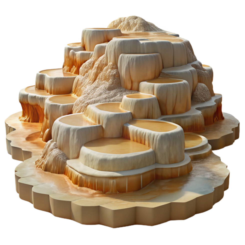 stunning artistic Mammoth Hot Springs Yellowstone Terraces Isolated Element high resolution png