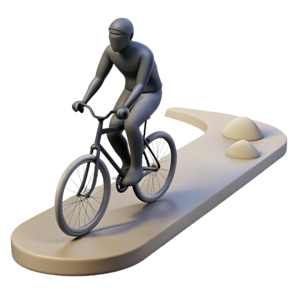 impressive artistic Man Cycling on Path Silhouette png