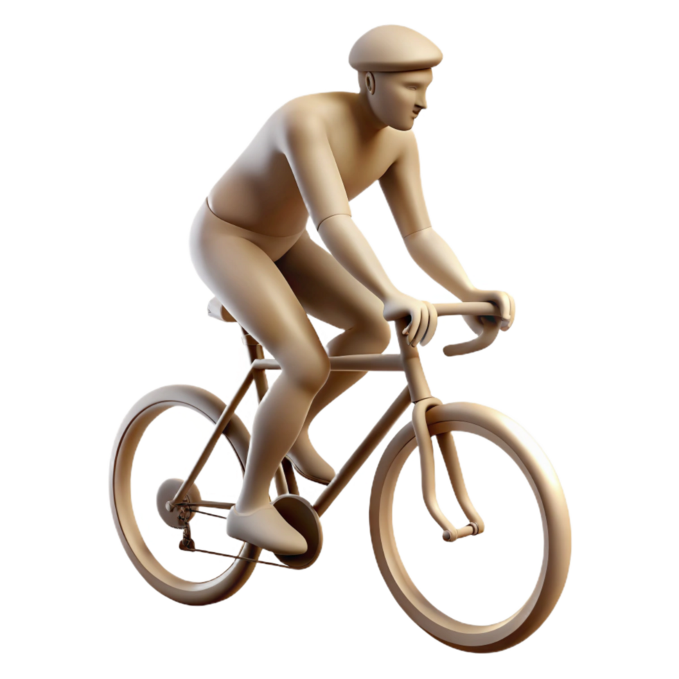 elegant abstract Man Cycling Uphill Silhouette Transparent Background png