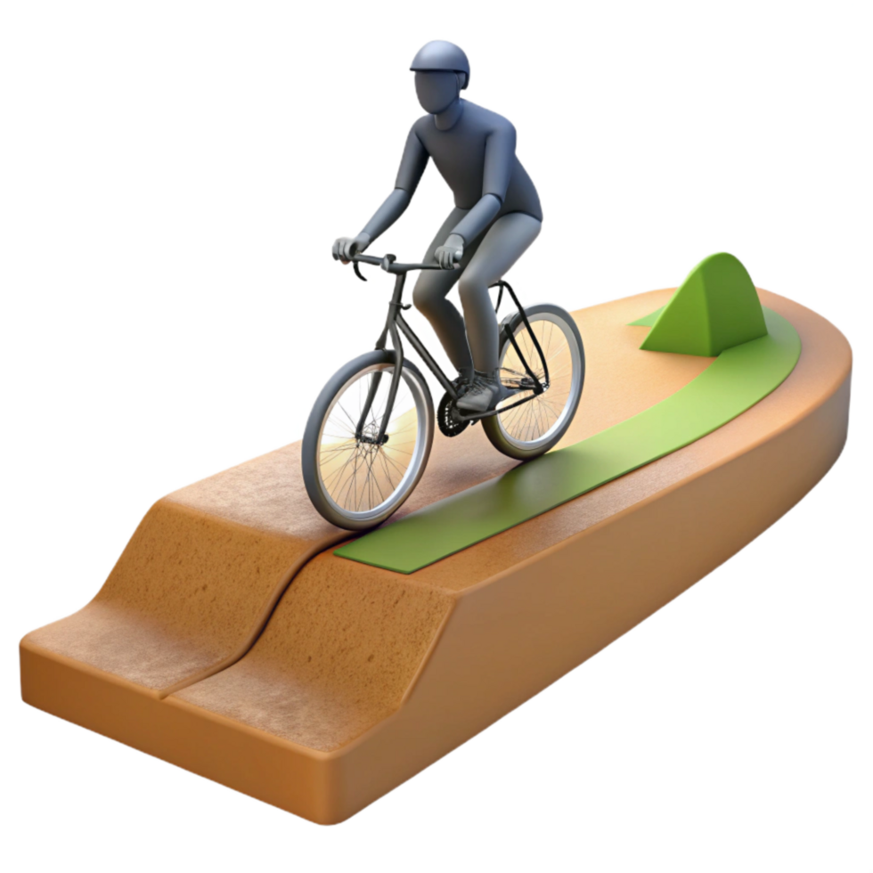 wonderful modern Man Cycling on Path Silhouette genuine png