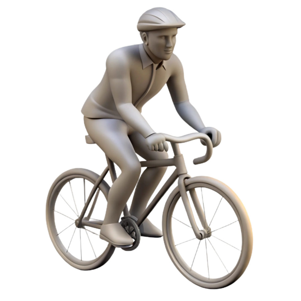 vibrant classic Man Cycling Uphill Silhouette Transparent Background authentic png
