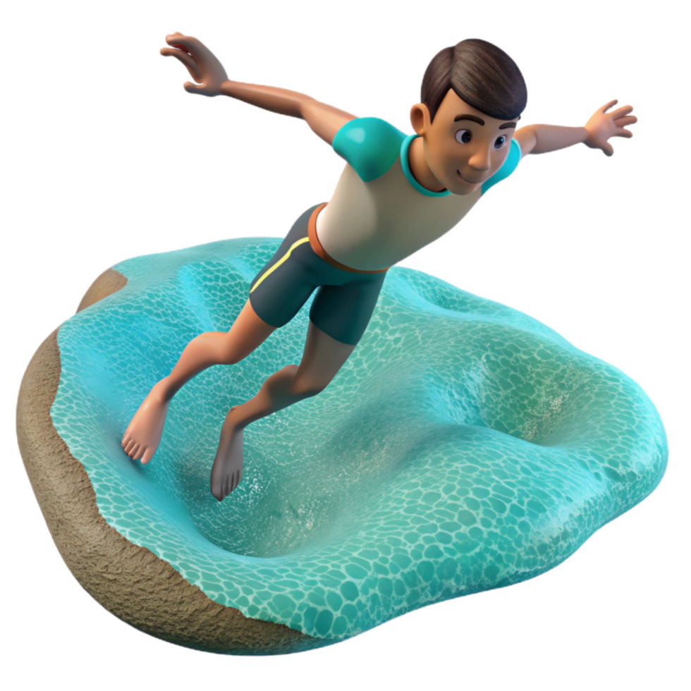stunning vintage Man Diving Into Turquoise Water Cutout png