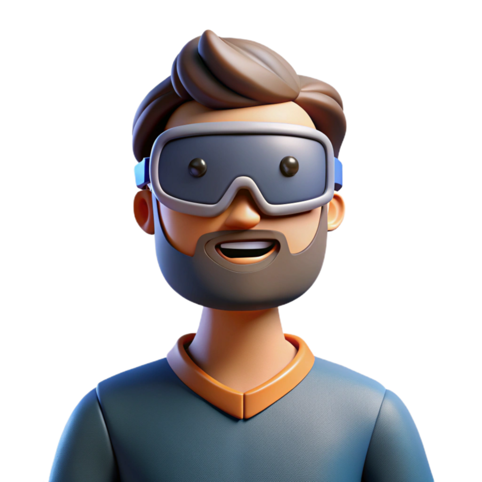 dramatic classic Man Immersed in Virtual Reality Experience Cutout original png