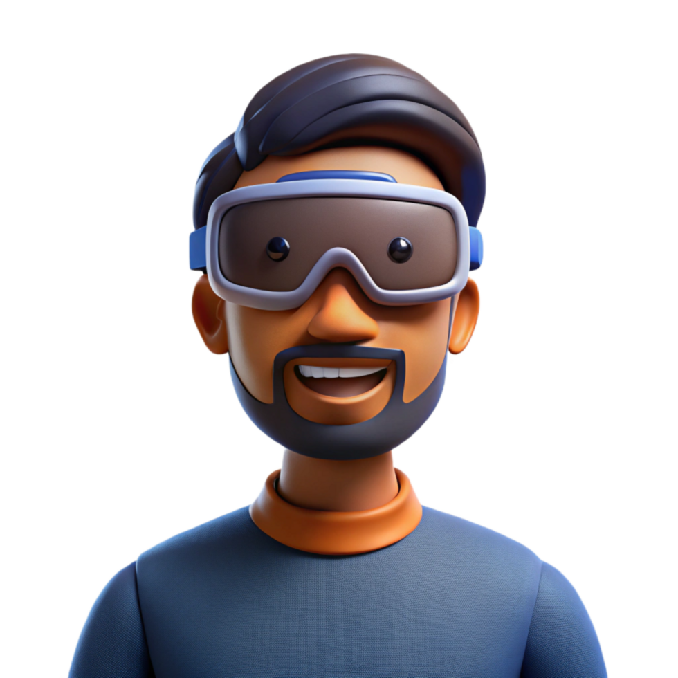 impressive contemporary Man Immersed in Virtual Reality Experience Cutout professional png