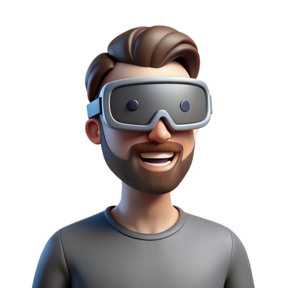 dramatic rustic Man Using Virtual Reality Headset Transparent Background authentic png