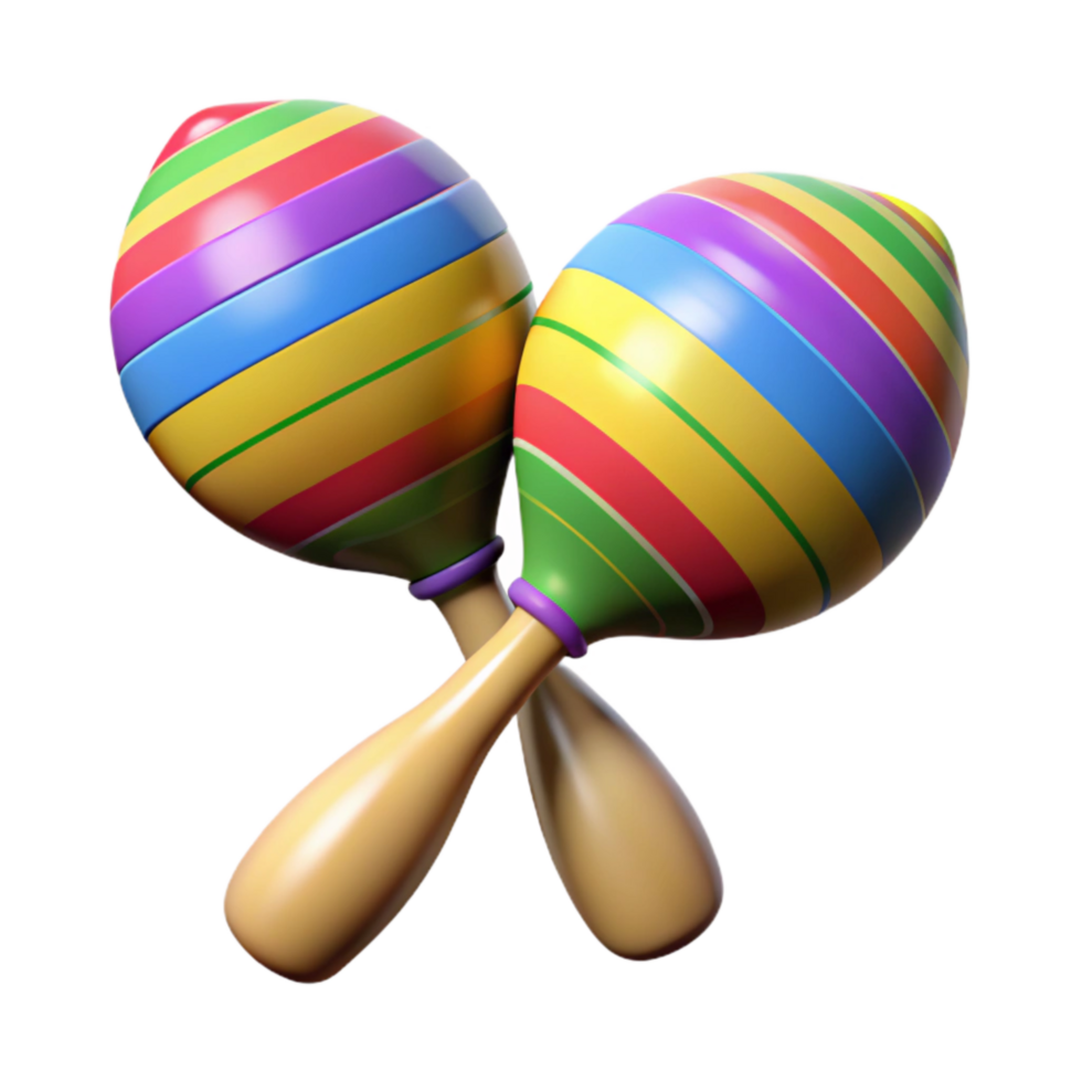 serene abstract Maracas Colorful Pattern Isolated Element Transparent Background authentic png