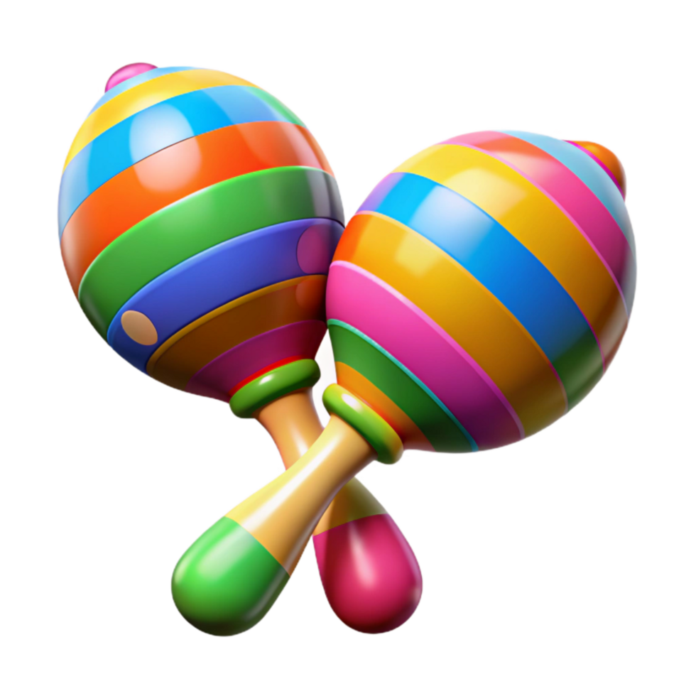 stunning modern Maracas Colorful Pattern Isolated Element Transparent Background exclusive png